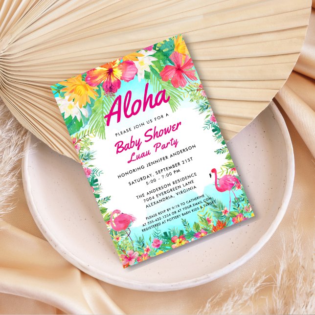 Aloha Tropical Baby Shower Luau Invitation (Creator Uploaded)