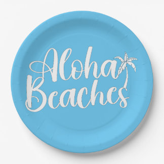 Aloha Tropical Beach design Paper Plate