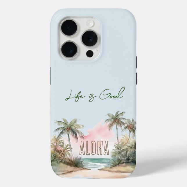Aloha Tropical Beach Palm Trees Case-Mate iPhone Case (Back)