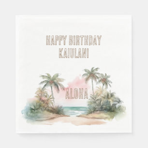 Aloha Tropical Beach Palm Trees Napkin