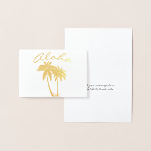Aloha Tropical Beach Party Birthday Thank You Foil Card