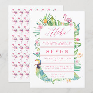 Aloha Tropical Birthday Party Luau Invitation
