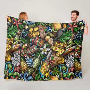 ALOHA Tropical Fleece Blanket