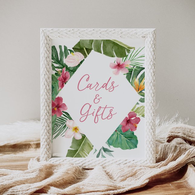 Aloha Tropical Floral Birthday Cards and Gifts Poster (Creator Uploaded)