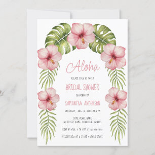Aloha Tropical Floral Exotic Leaves Bridal Shower  Invitation