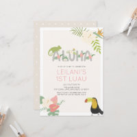 Aloha Tropical Floral Toucan Girl 1st Birthday