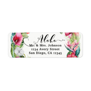 Aloha Tropical Floral Wreath Luau Wedding Party