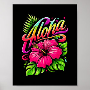 Aloha Tropical Flower Hawaii Vacation Summer Beach Poster