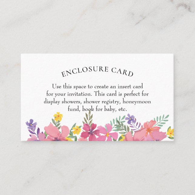 Aloha Tropical Flower Shower Enclosure Card (Front)