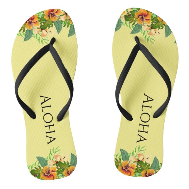 Aloha Tropical Flowers  Flip Flops (Footbed)