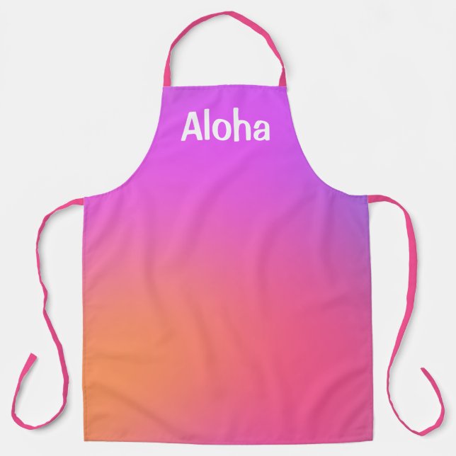 Aloha Tropical Gradient Luau Apron (Front)