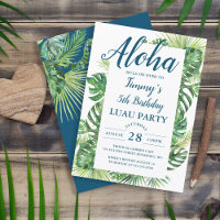 Aloha Tropical Greenery Luau Birthday Party