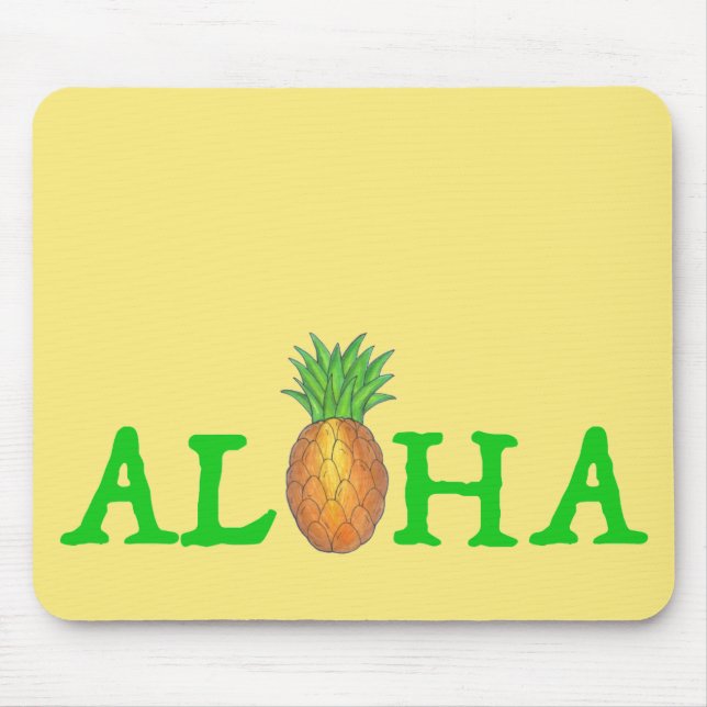 ALOHA Tropical Hawaiian Island Pineapple Fruit Mouse Mat (Front)