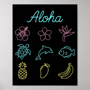 Aloha Tropical Hawaiian Island Summer Poster