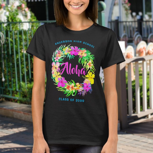 Aloha Tropical Hawaiian Luau Graduation T-Shirt (Creator Uploaded)