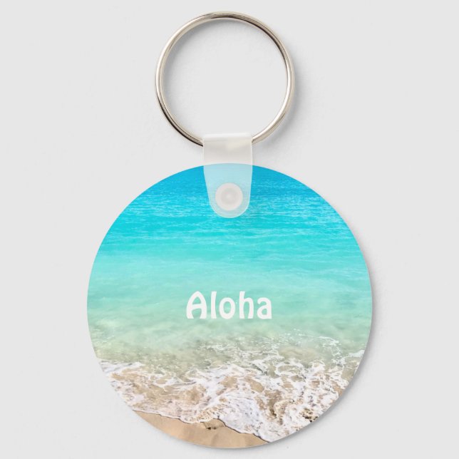 Aloha Tropical Hawaiian Ocean Key Ring (Front)