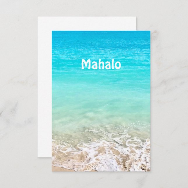 Aloha Tropical Hawaiian Ocean  Thank You Card (Front/Back)