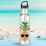 Aloha Tropical Hawaiian Pineapple 710 Ml Water Bottle<br><div class="desc">Stay cool and hydrated with this tropical personalised water bottle featuring a happy pineapple wearing sunglasses and a Hawaiian "Aloha" greeting in summer colours (pink,  coral,  orange,  turquoise). Perfect for a day at the beach,  work,  back to school,  gym and travel. Art by KL Stock.</div>