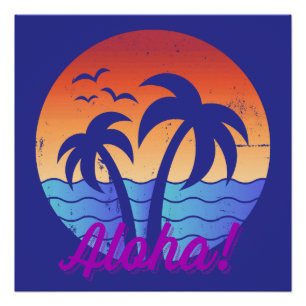 Aloha - Tropical Hawaiian Sunset Poster