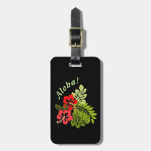 Aloha Tropical Hibiscus on Dark Personalised