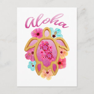 Aloha Tropical Honu Sea Turtle Postcard