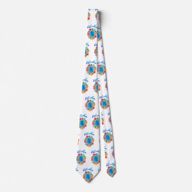 Aloha Tropical Honu Sea Turtle Tie (Front)