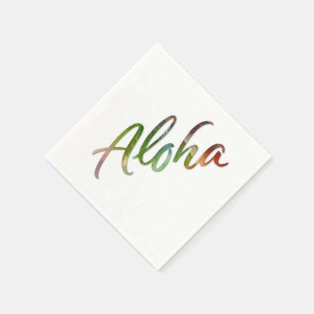 Aloha - Tropical Lettering - Hawaii Hawai'i Nature Napkin (Corner)