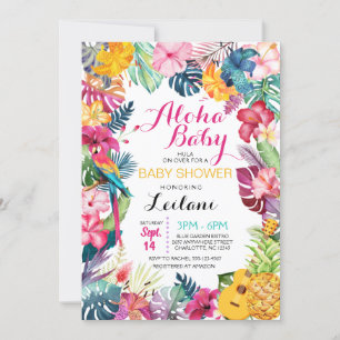 Aloha Tropical Luau Baby Shower Invitation