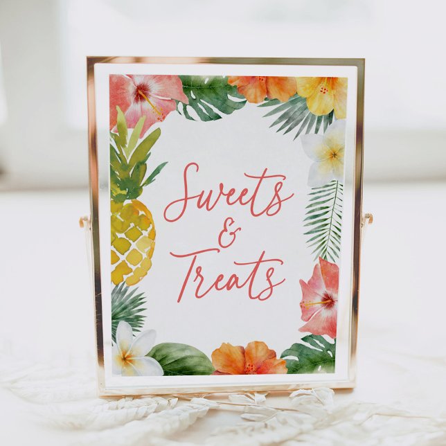 Aloha Tropical Luau Birthday Sweets and Treats Poster (Creator Uploaded)