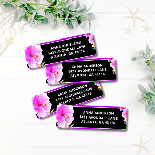 Aloha Tropical Luau Birthday White Return Address