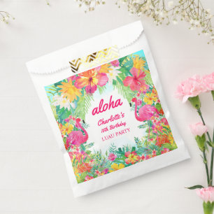 Aloha Tropical Luau Flamingo Birthday Party Favour Bags