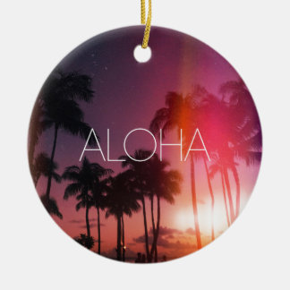 Aloha Tropical Night Ceramic Tree Decoration