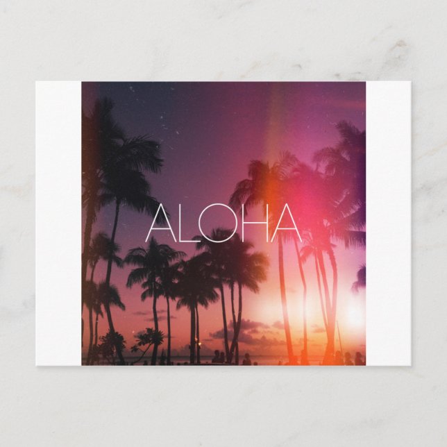 Aloha Tropical Night Postcard (Front)