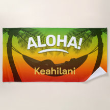 ALOHA Tropical Palm and Sunset