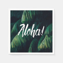 Aloha Tropical Palm Leaves Typography