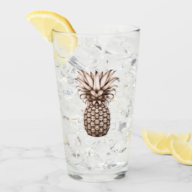 Aloha Tropical party with pineapple Glass (Front Ice)
