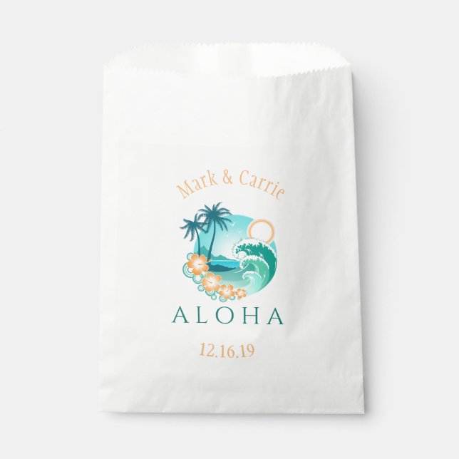 Aloha Tropical Personalised Favour Bags (Front)