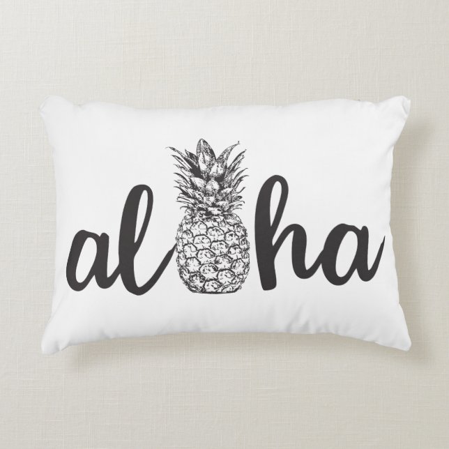 aloha tropical pineapple accent pillow home decor (Front)