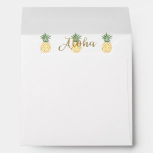 Aloha Tropical Pineapple Beach Wedding Envelope