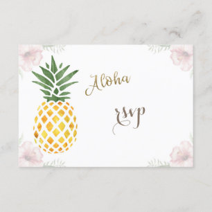 Aloha Tropical Pineapple Beach Wedding RSVP Card