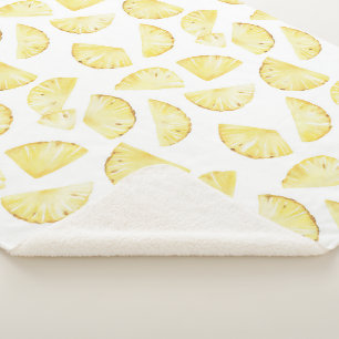 Aloha Tropical Pineapples Sherpa Blanket