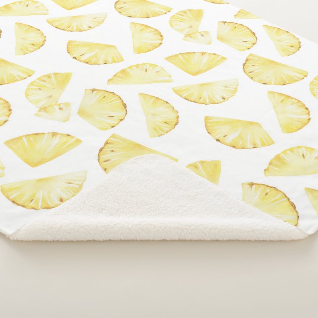 Aloha Tropical Pineapples Sherpa Blanket (3/4)