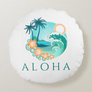 Aloha Tropical Round Cushion