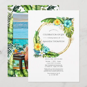 Aloha Tropical Summer Celebration of Life Photo Invitation