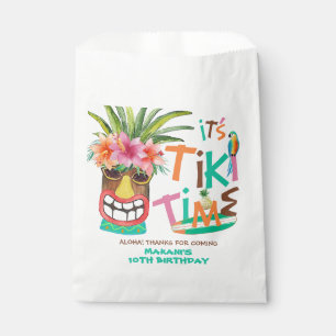 Aloha Tropical Tiki Birthday Thank You Favour Bags