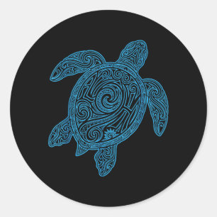 Aloha Turtle Hawaii Tribal Hawaiian Maori Sun Sea Classic Round Sticker