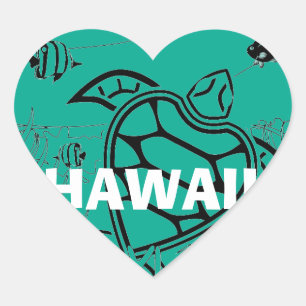 Aloha Turtle Heart Sticker