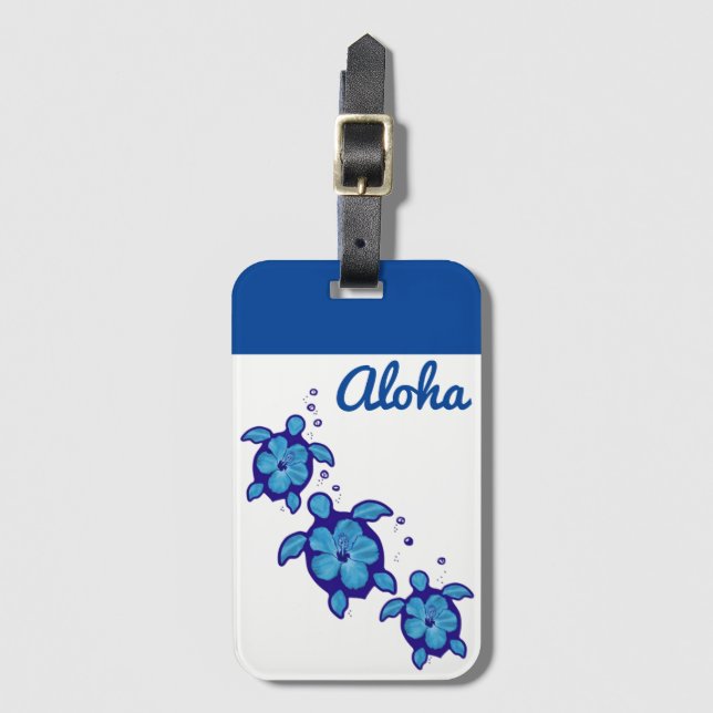 Aloha Turtles  Luggage Tag (Front Vertical)