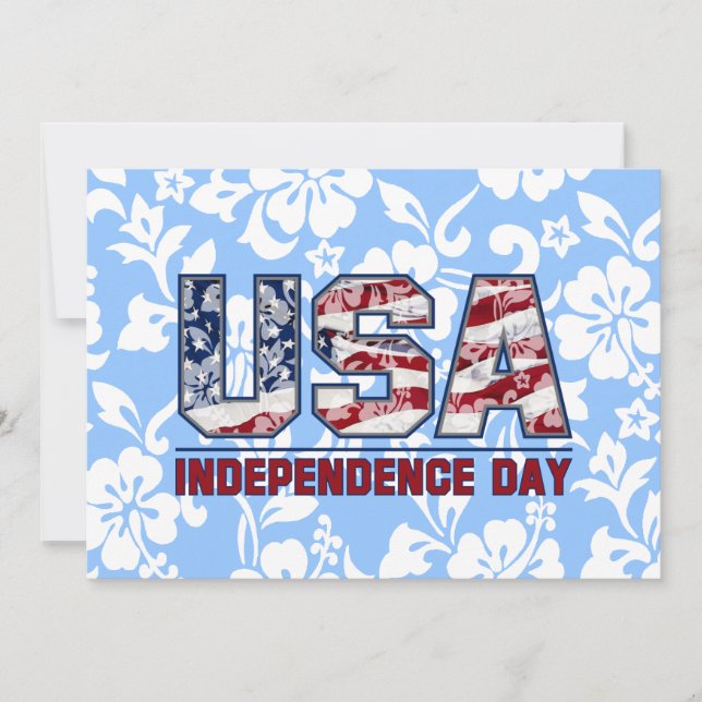 Aloha USA Hawaiian Floral Party Invitations (Front)