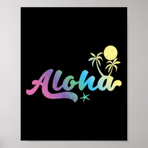 Aloha Vaporwave 80s Retro Hawaiian Boys Girls Poster